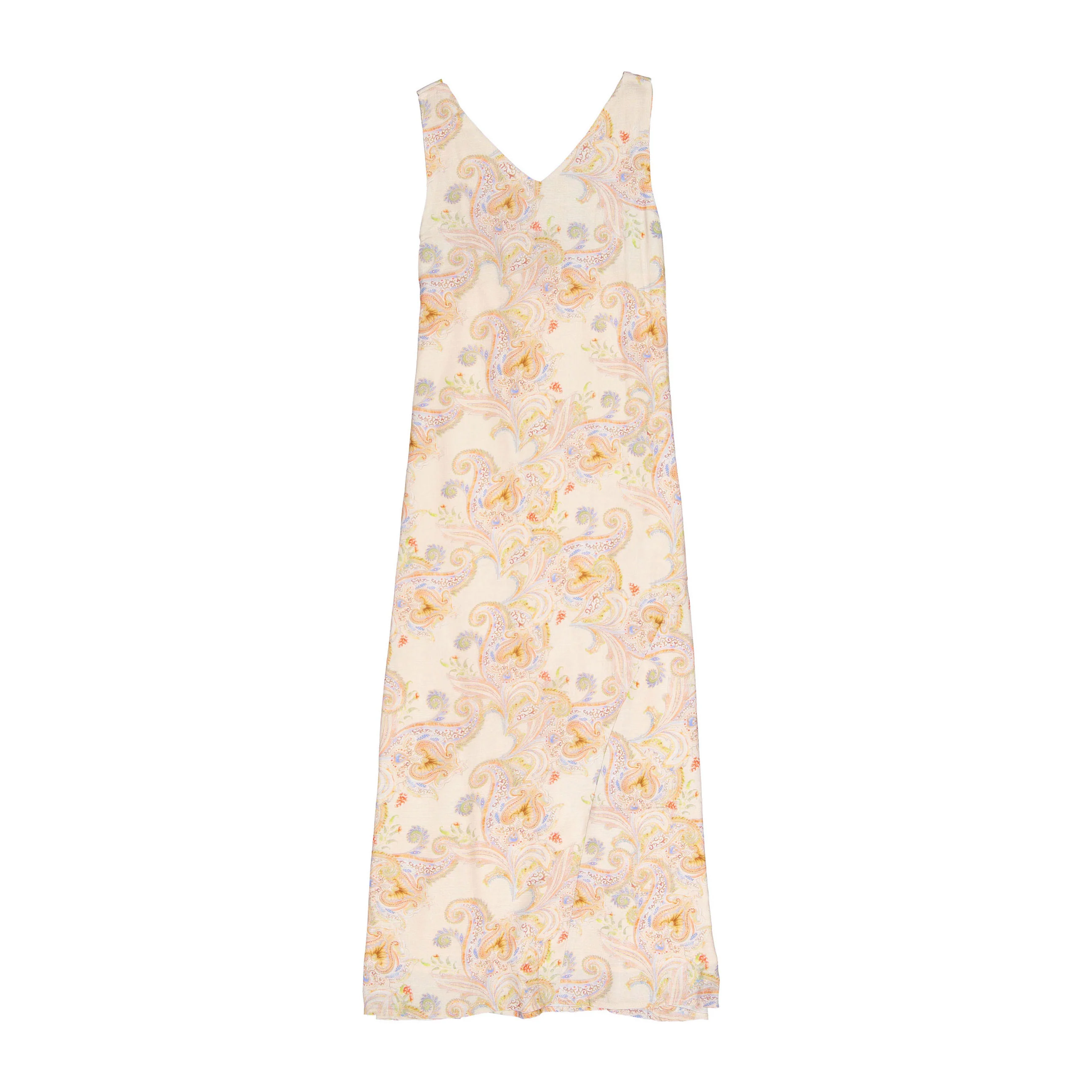 ROWE Beige PaisleyKnit Overlay Linen Slip Dress - Image 2
