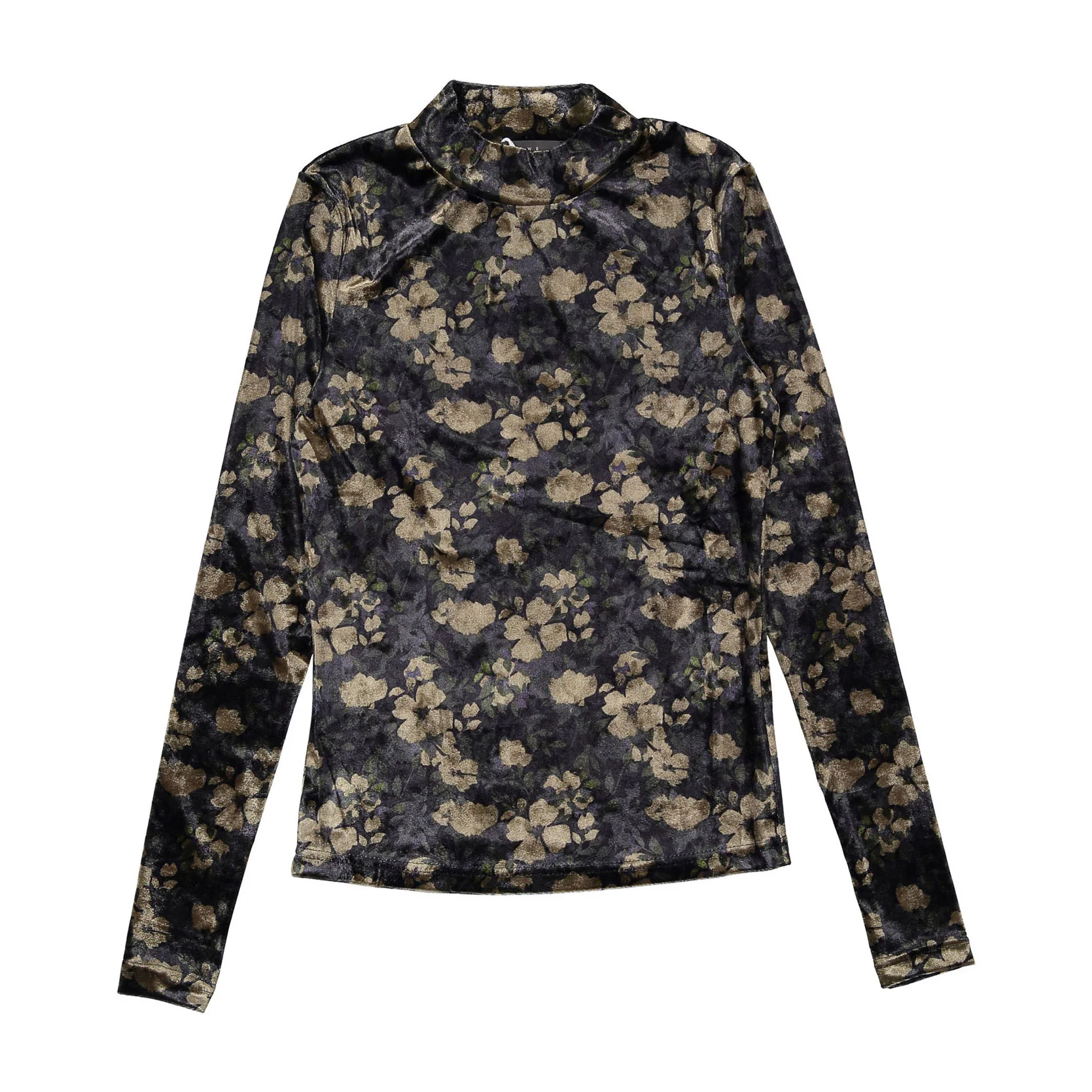 ROWE Velour Floral Turtleneck