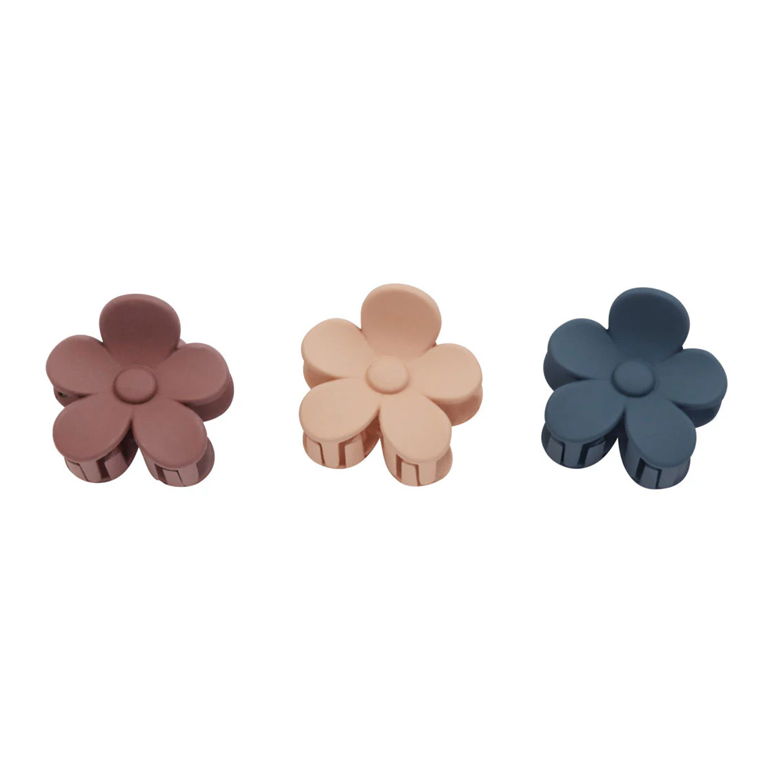 Rylee and Cru Apricot-Indigo-Mulberry Flower Clip Set