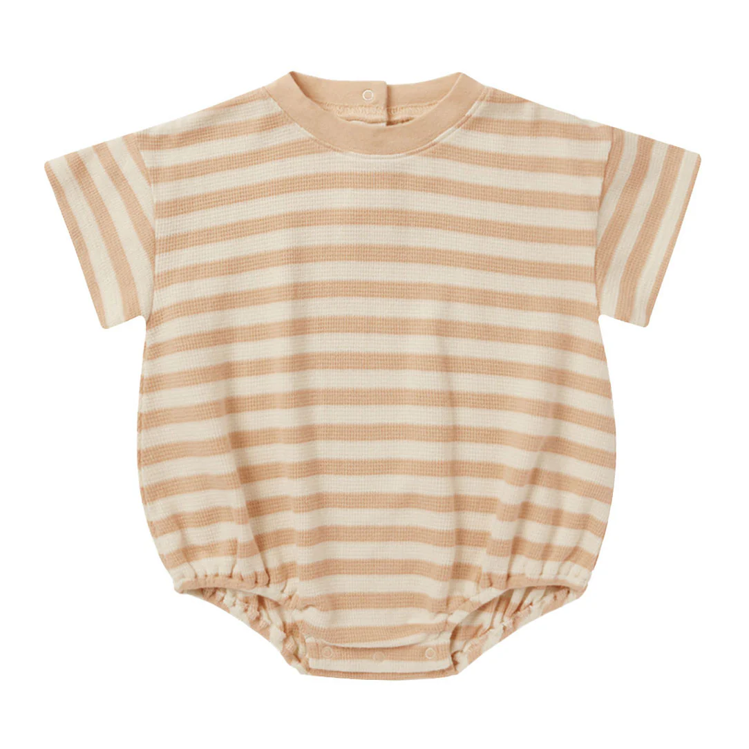 Rylee and Cru Apricot Stripe Relaxed Bubble Romper