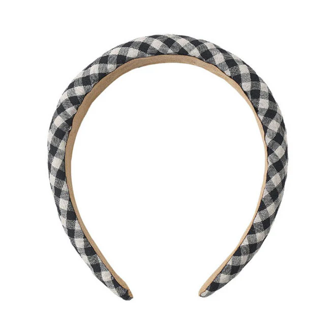 Rylee and Cru Black Check Padded Headband