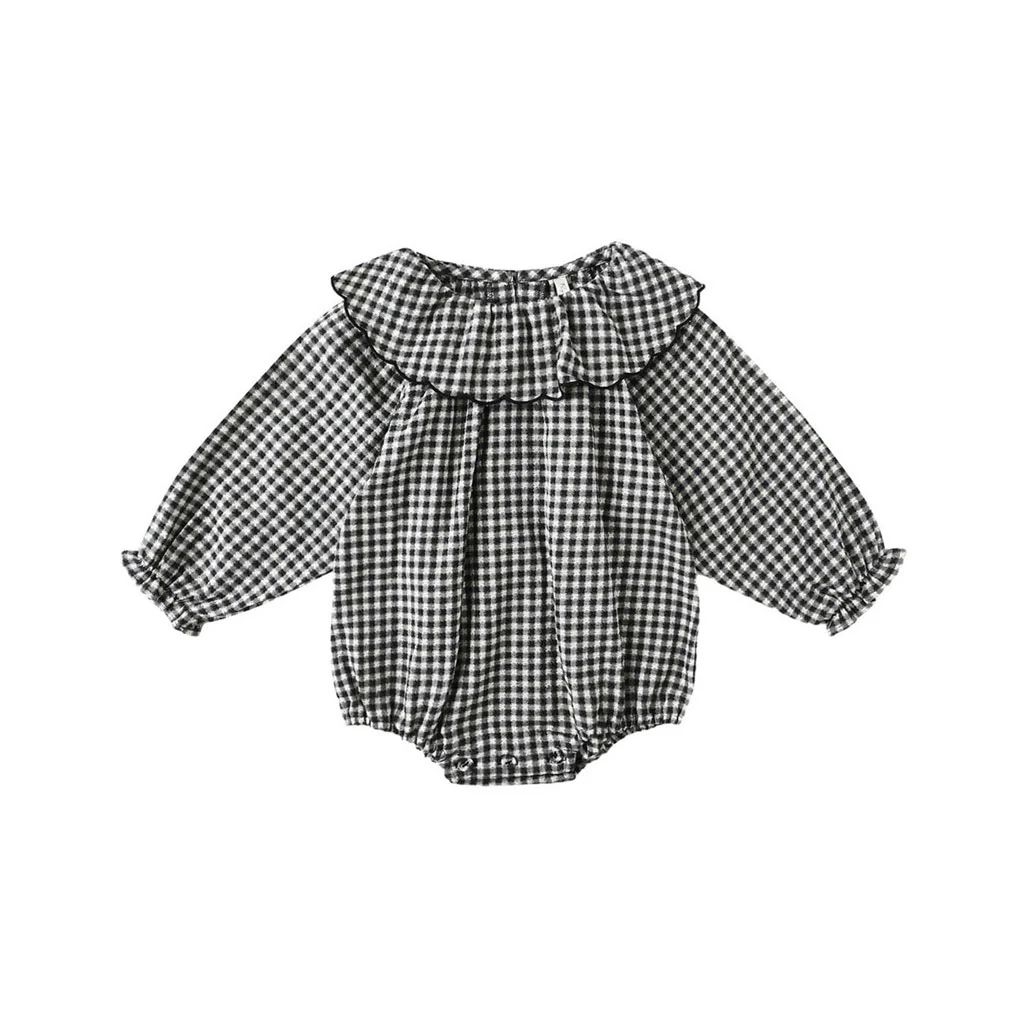 Rylee and Cru Black Gingham Colette Romper