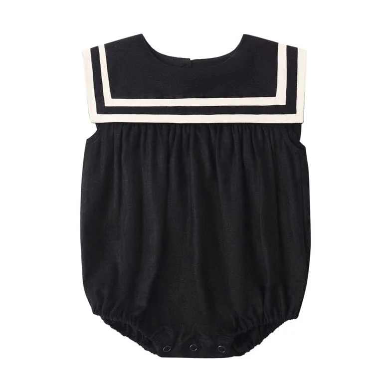 Rylee and Cru Black Sailor Romper