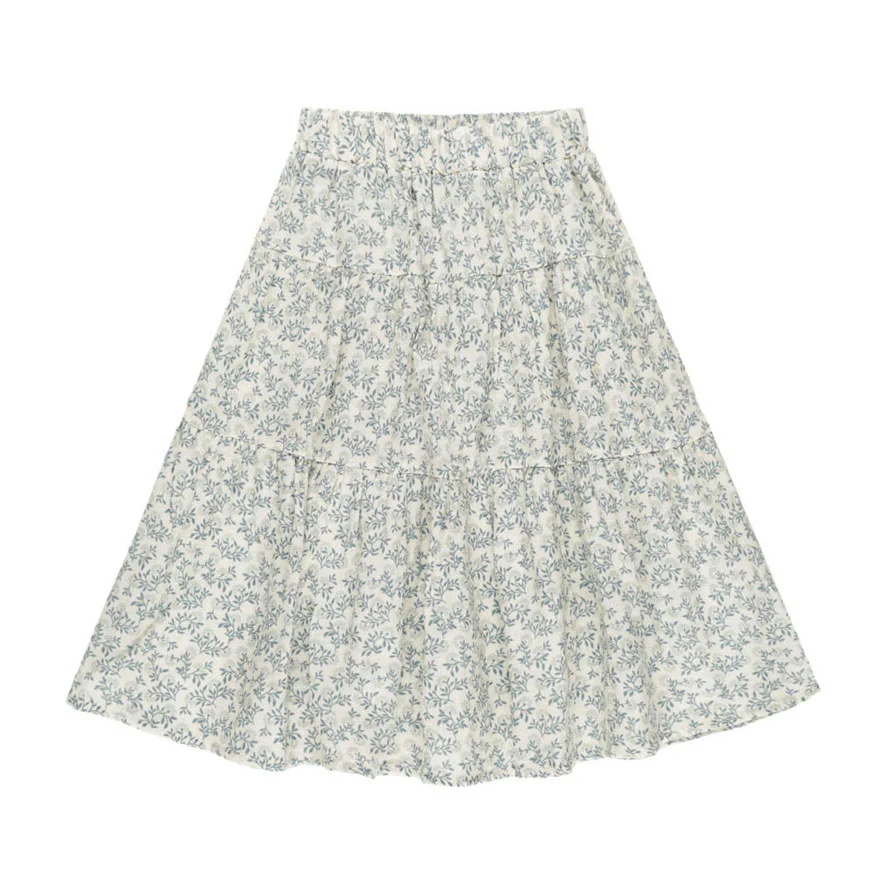 Rylee and Cru Blossom Tiered Midi Skirt