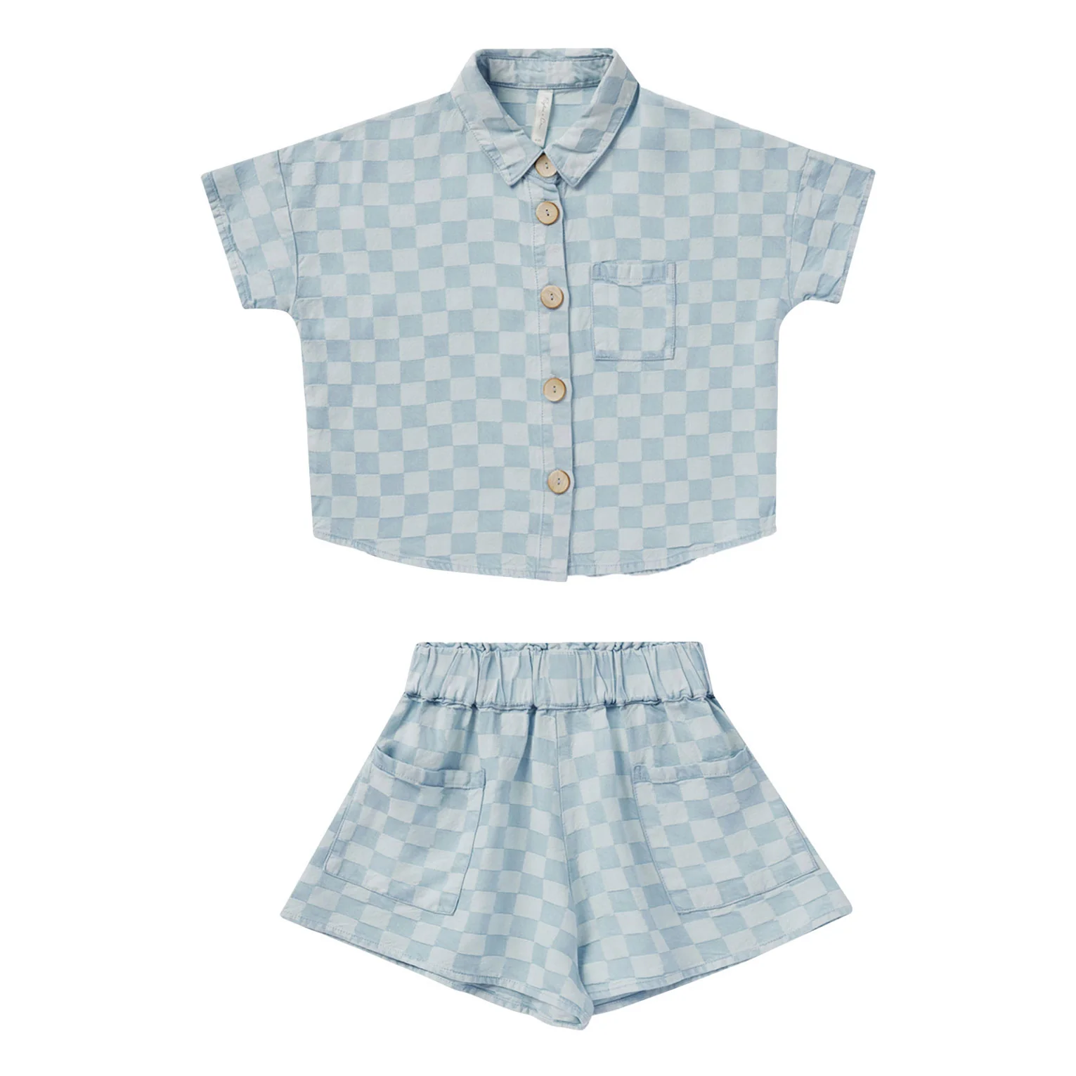 Rylee and Cru Blue-Check Kelli Set - Blue Check