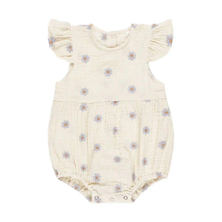 Rylee and Cru Blue Daisies Amelia Romper