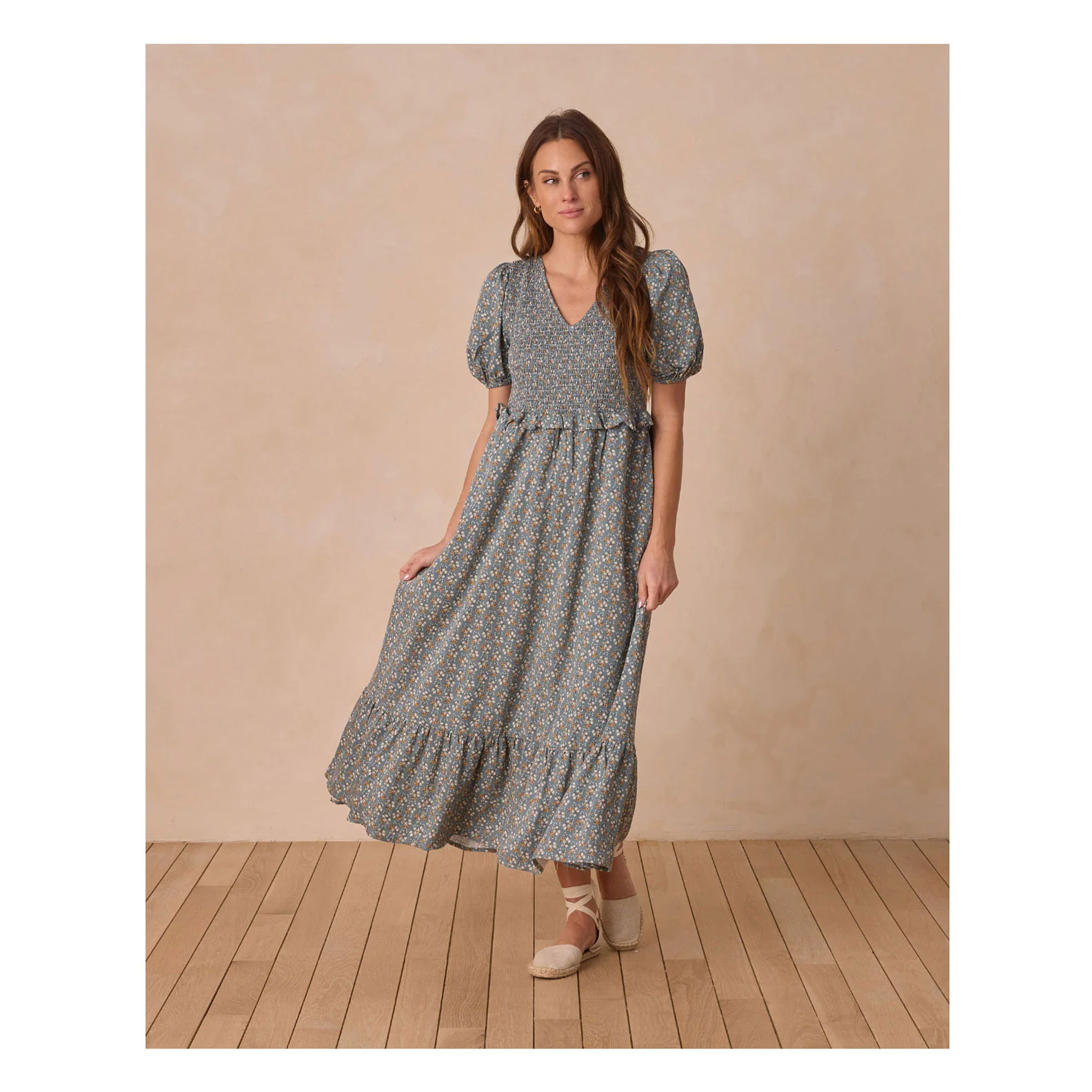 Rylee and Cru Blue Floral Kate Women Dress