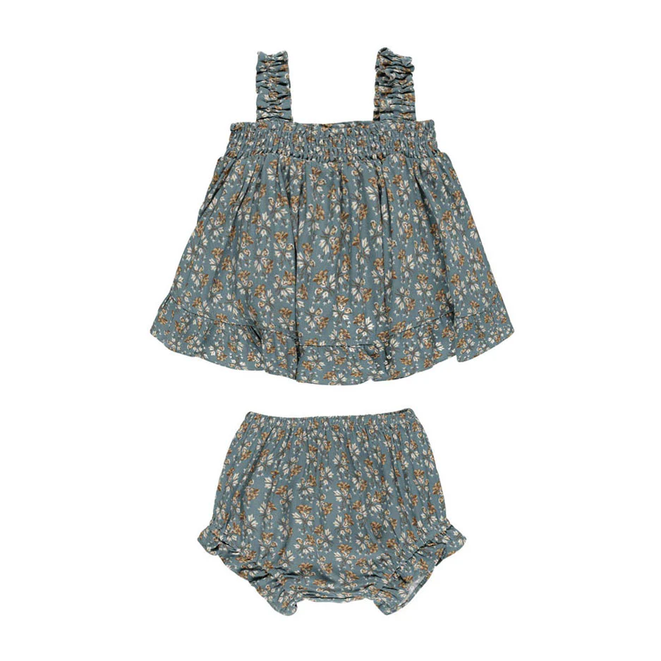 Rylee and Cru Blue Floral Lala Set