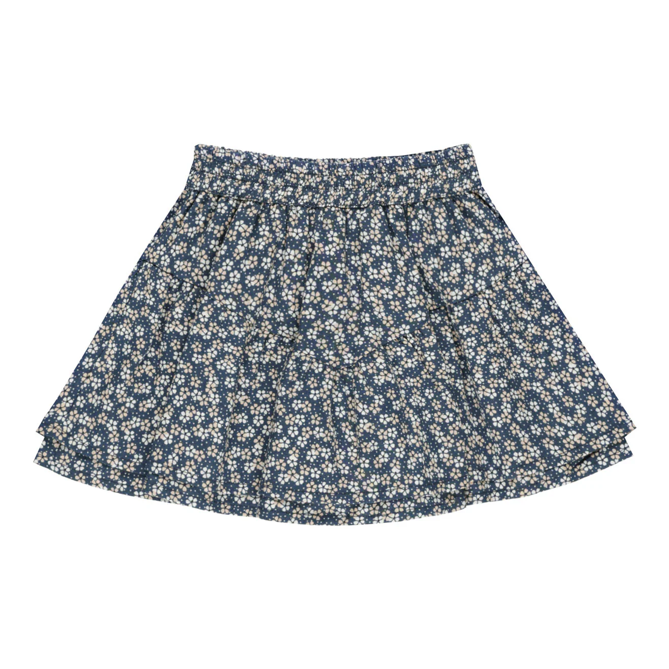 Rylee and Cru Blue Floral Tiered Mini Skirt