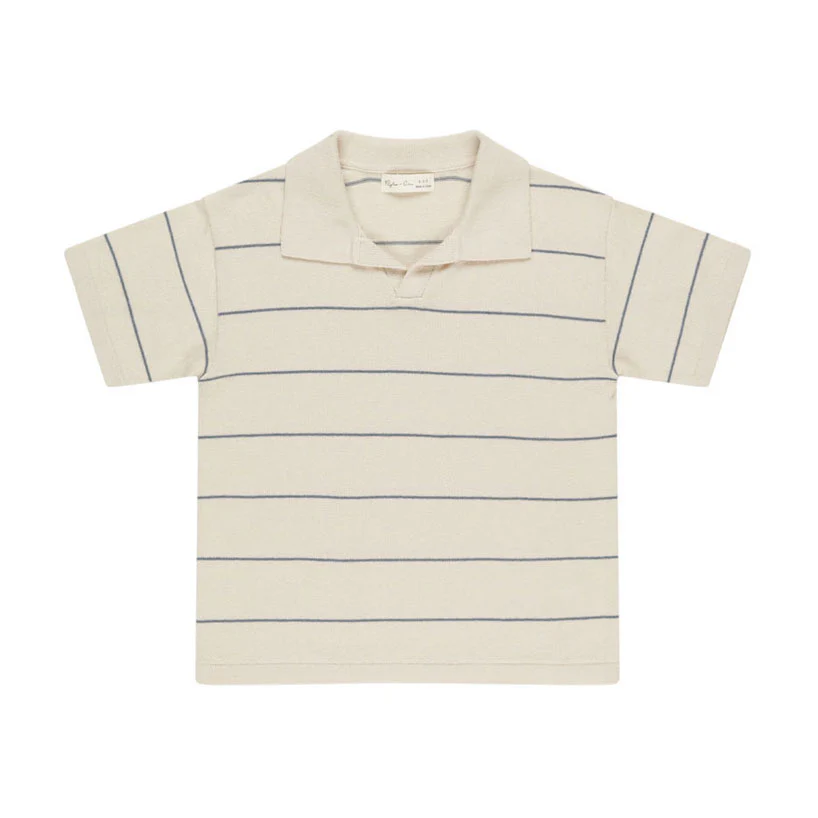 Rylee and Cru Blue Stripe Chandler Knit Polo