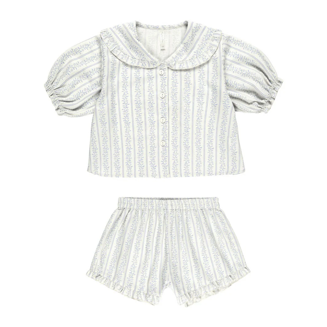 Rylee and Cru Blue Vines Delilah Pajama Set