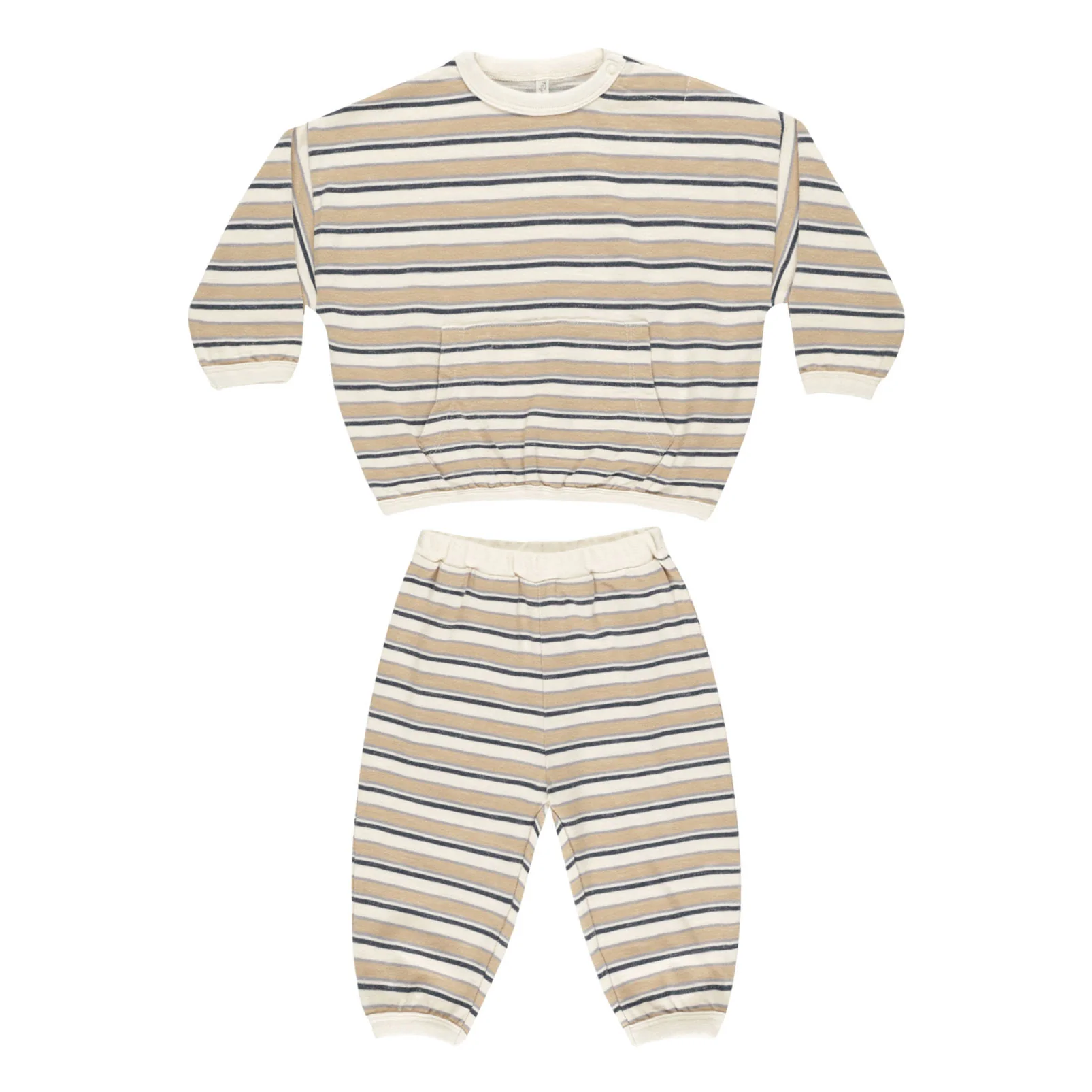 Rylee and Cru Blue Vintage Stripe Relaxed Baby Set