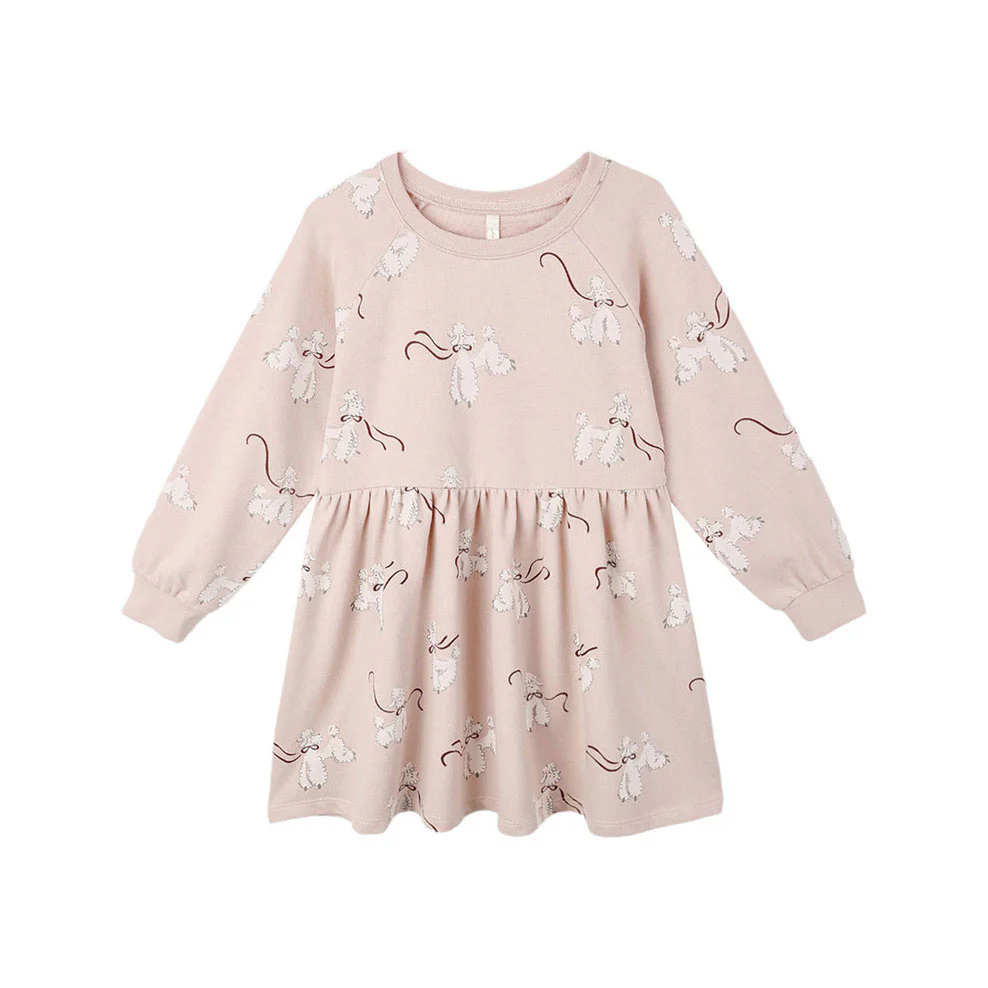 Rylee and Cru Blush Poodles Raglan Dress