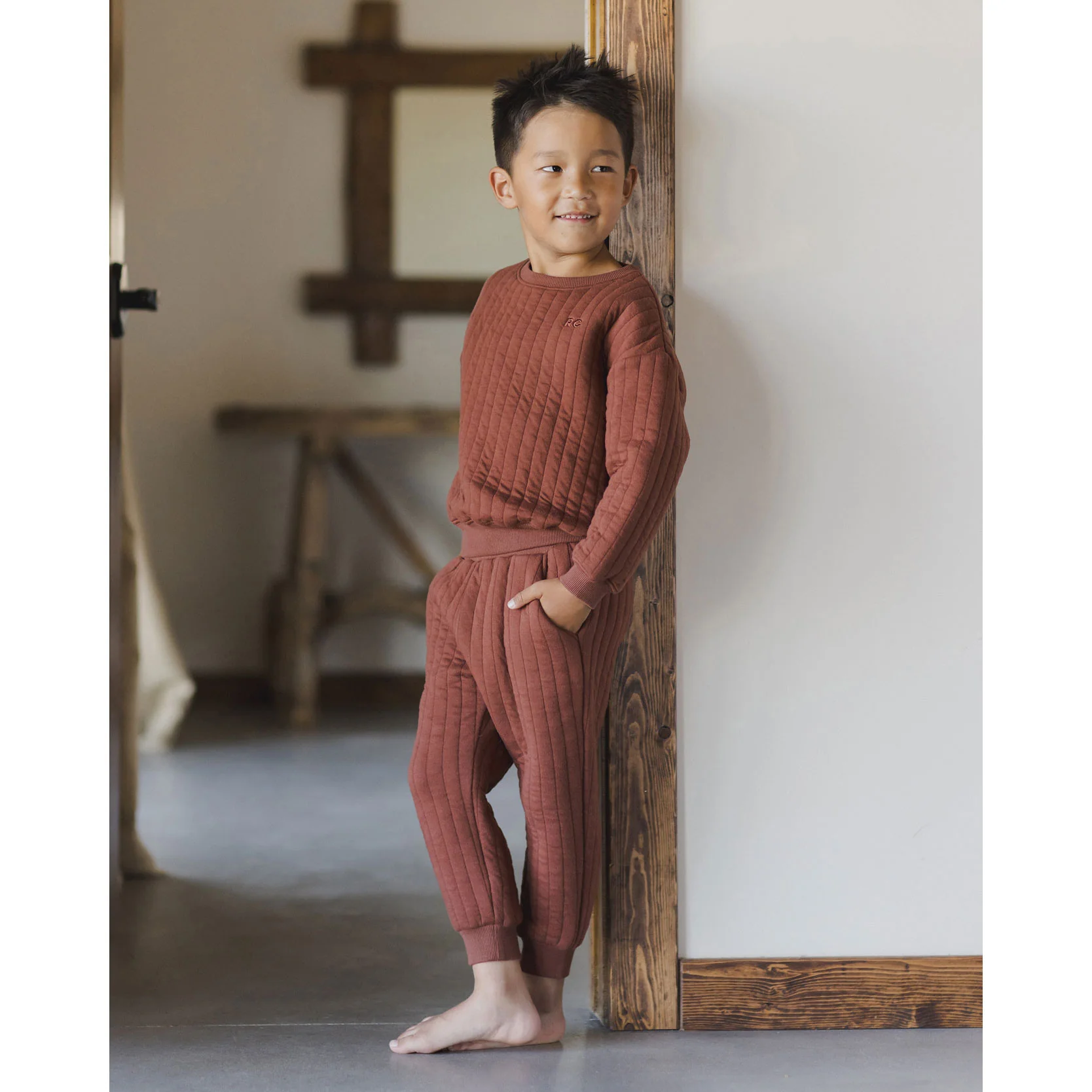 Rylee and Cru Brick Quilted Sweatshirt - Image 3
