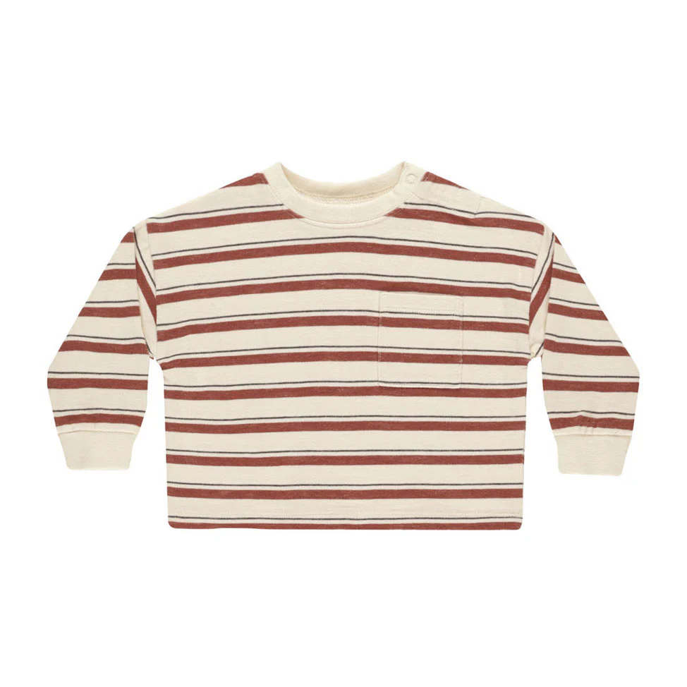 Rylee and Cru Brick Stripe Relaxed Long Sleeve Tee