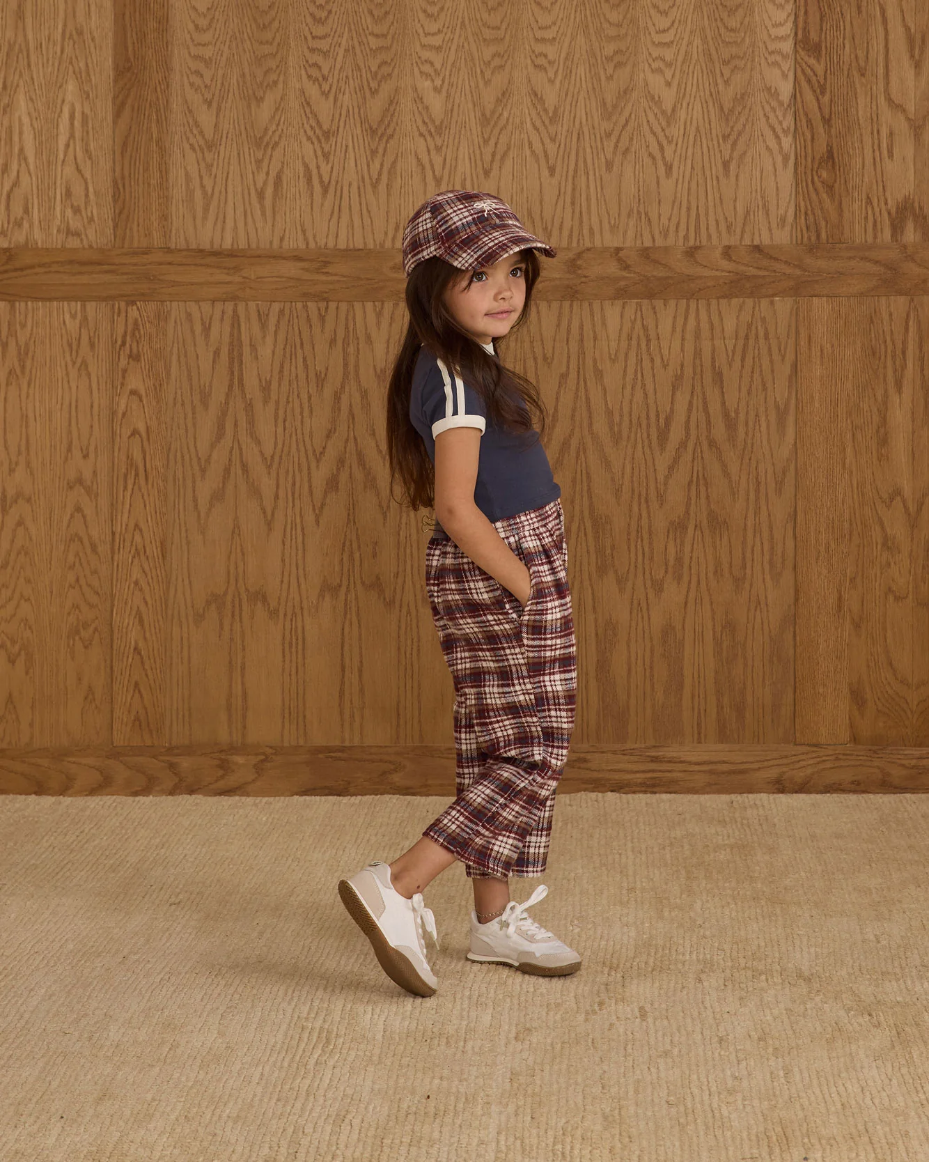 Rylee and Cru Burgundy Plaid Baseball Hat - Image 2