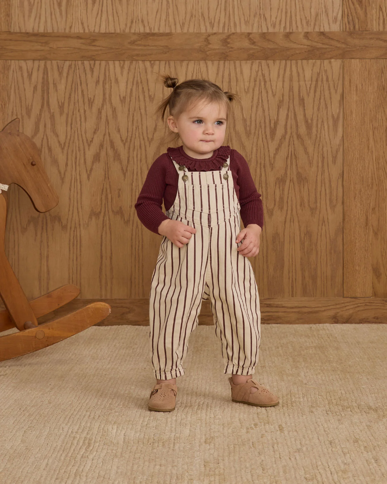 Rylee and Cru Burgundy Ruffle Collar Bodysuit - Image 2