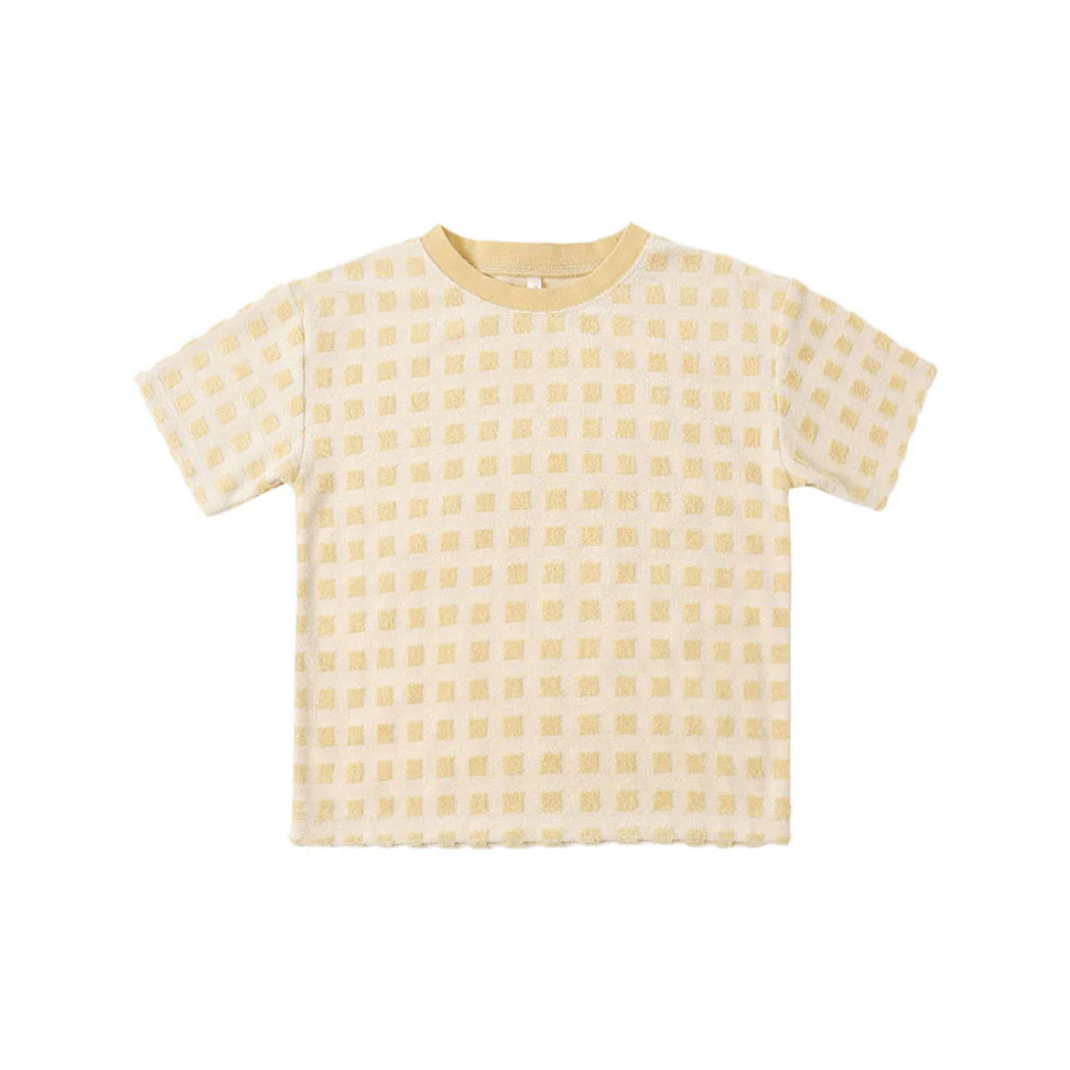 Rylee and Cru  Butterscotch Grid Relaxed Tee