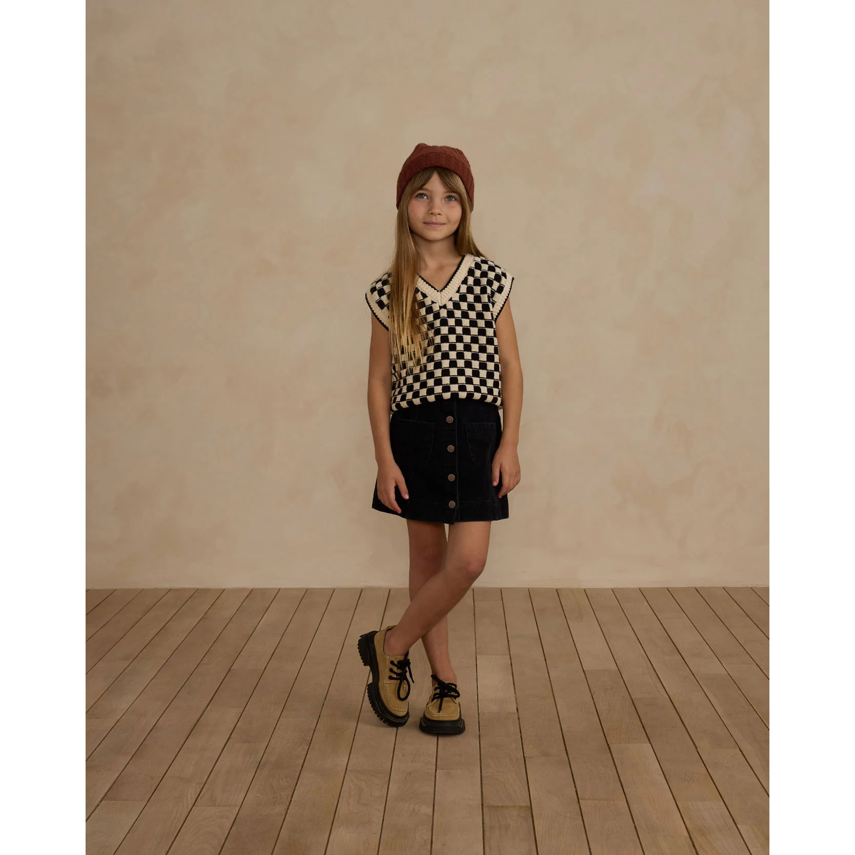 Rylee and Cru Check Sweater  Vest - Image 3