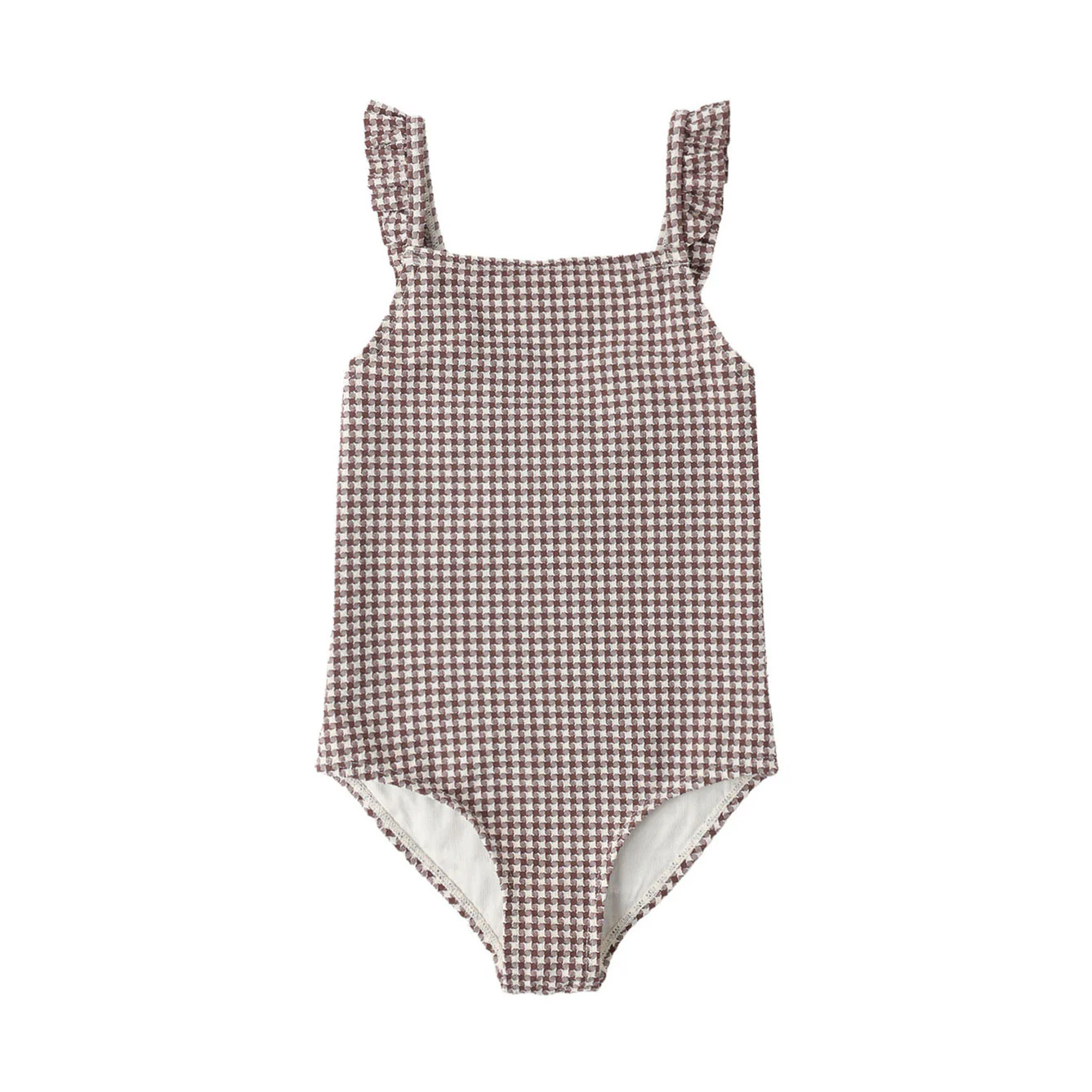 Rylee and Cru  Chocolate Houndstooth Positano One-Piece