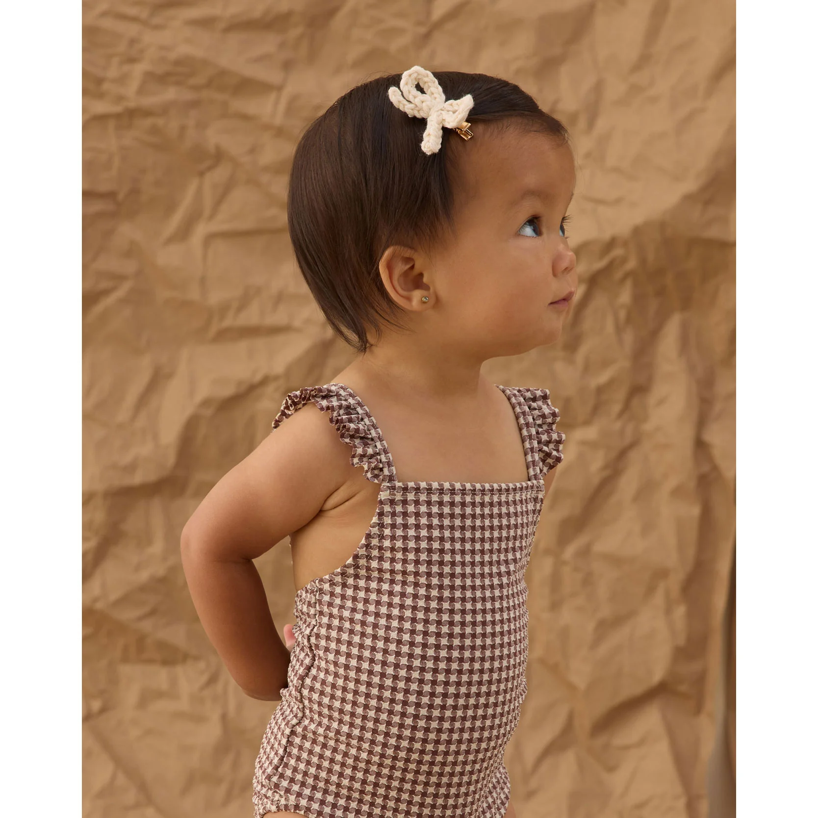 Rylee and Cru  Chocolate Houndstooth Positano One-Piece - Image 2