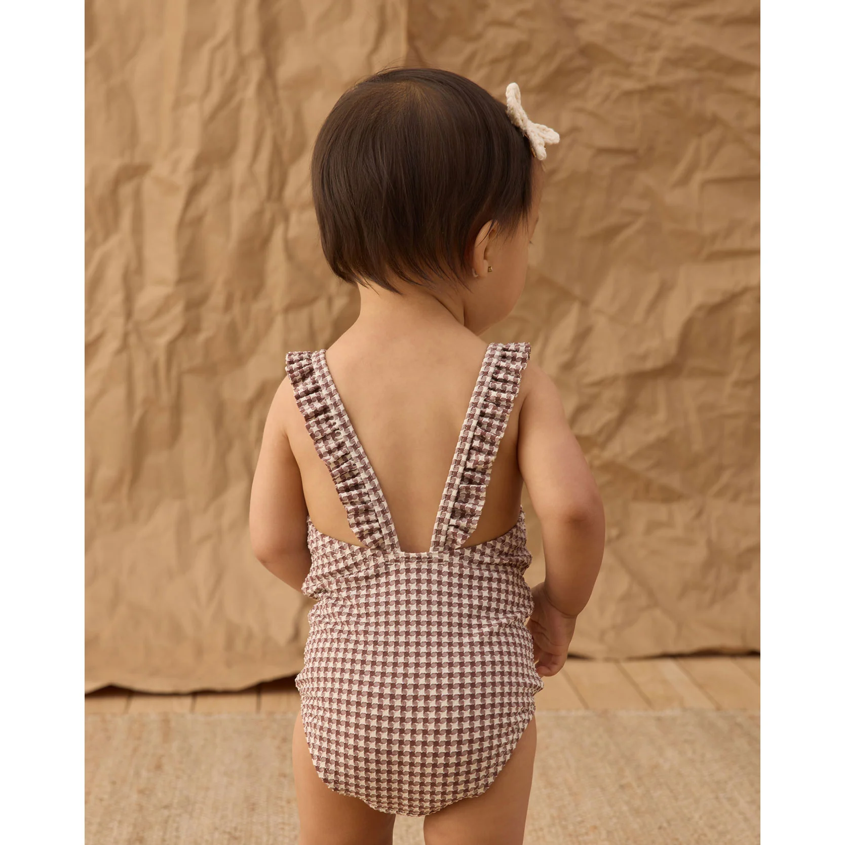 Rylee and Cru  Chocolate Houndstooth Positano One-Piece - Image 4