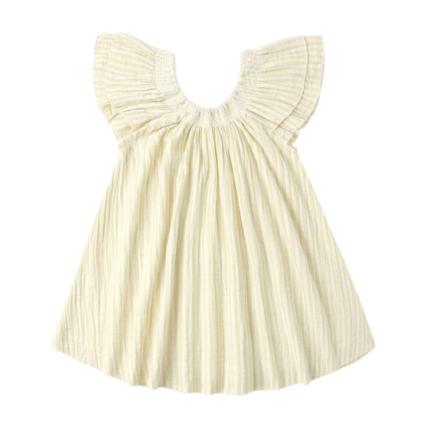 Rylee and Cru  Citron Stripe Lucia Dress