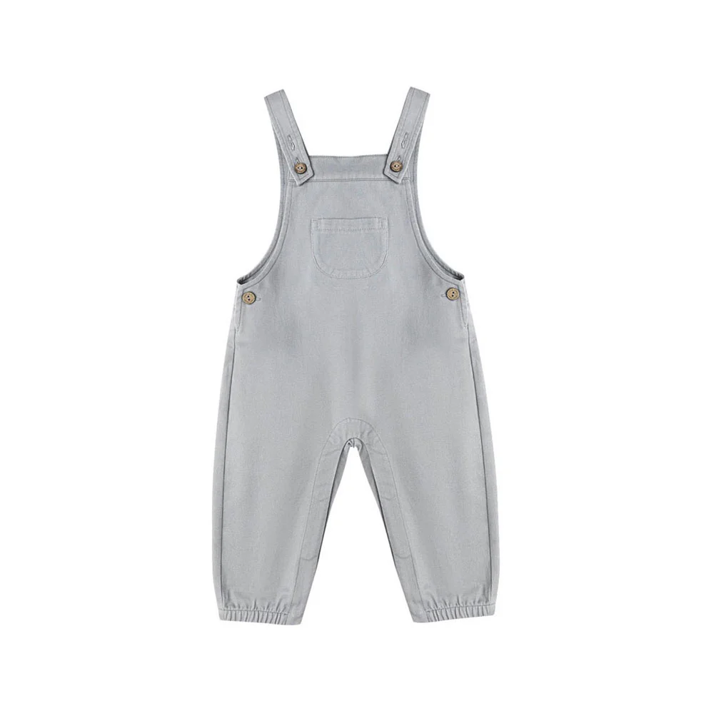Rylee and Cru Dusty Blue Baby Overalls