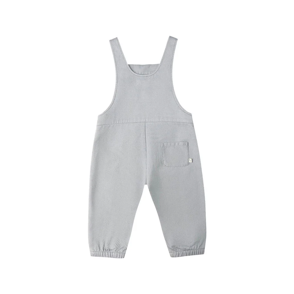 Rylee and Cru Dusty Blue Baby Overalls - Image 2