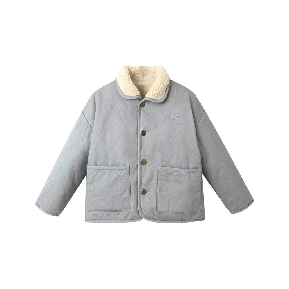 Rylee and Cru Dusty Blue Quilted Winter Coat