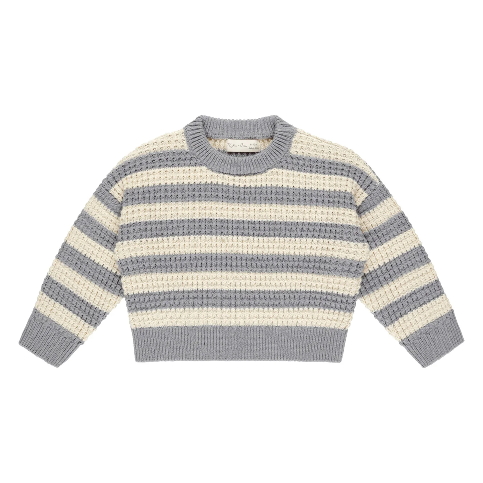 Rylee and Cru Dusty Blue Stripe Aspen Sweater