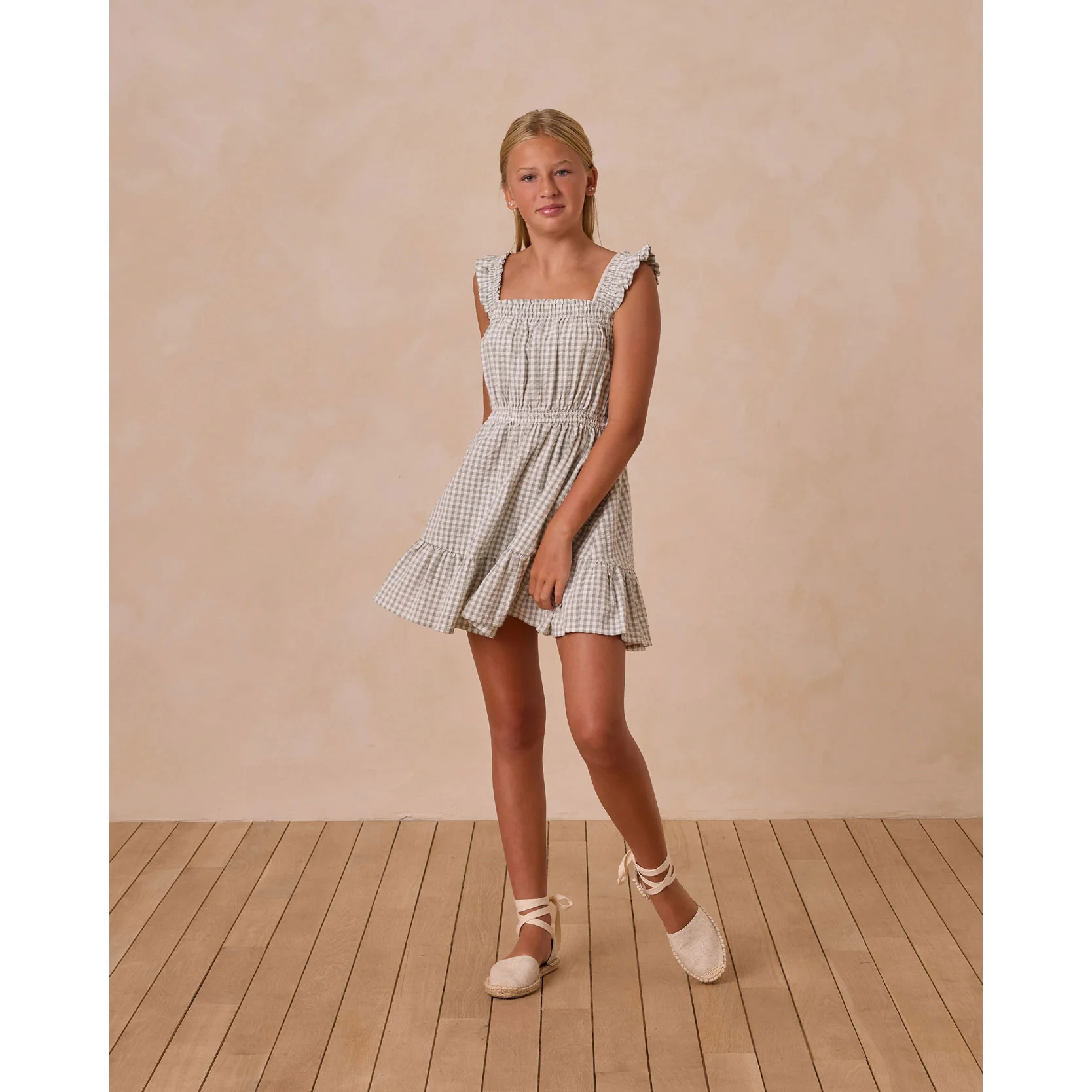 Rylee and Cru Eucalyptus Gingham Annalise Dress