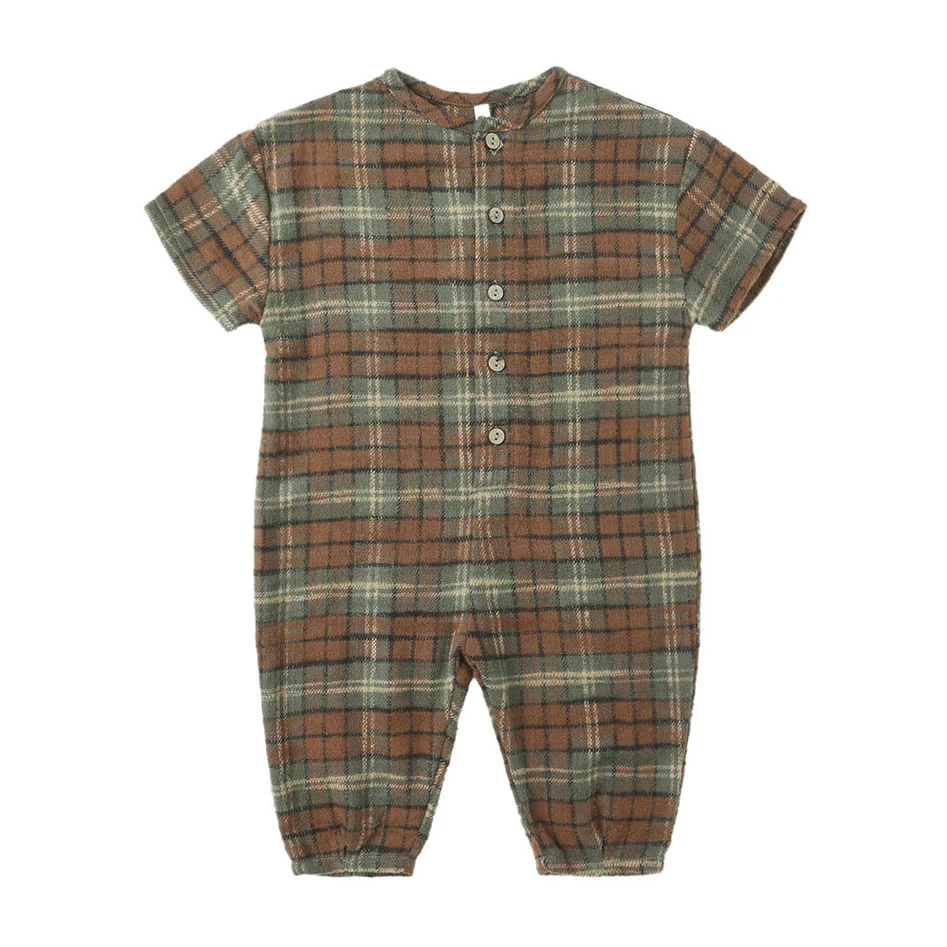 Rylee and Cru Evergreen Holiday Plaid Hayes Jumpsuit