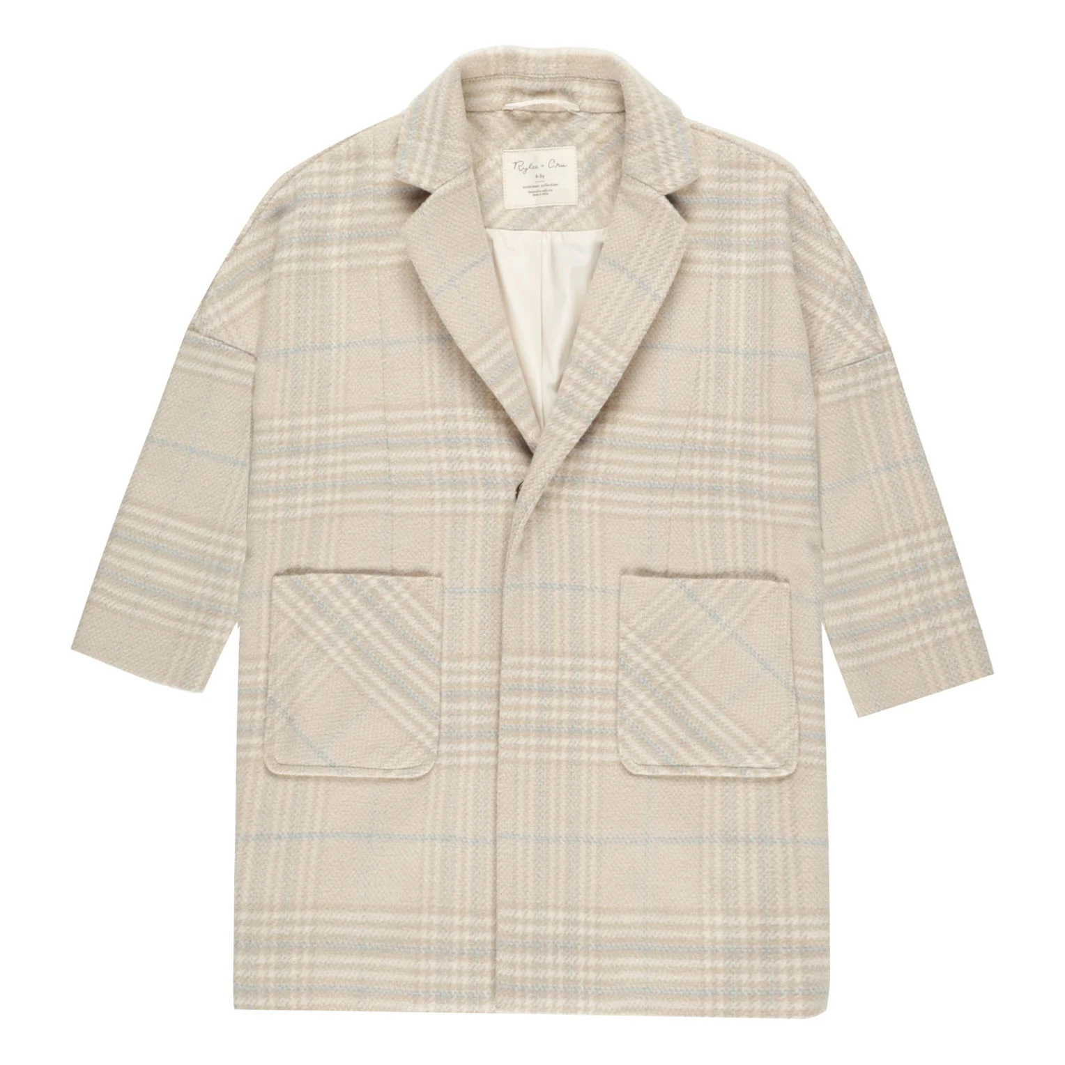 Rylee and Cru Fall Plaid Longline Coat