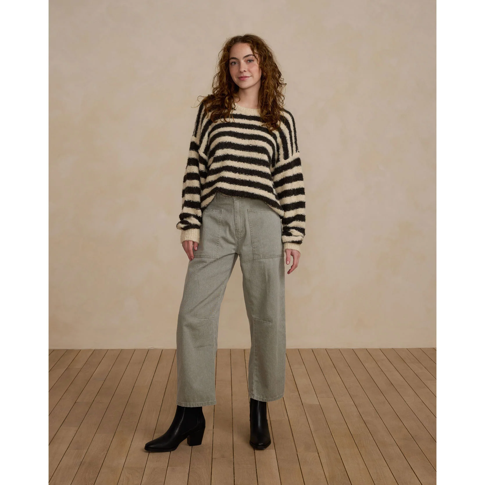 Rylee and Cru Fuzzy Stripe Aspen Women Sweater