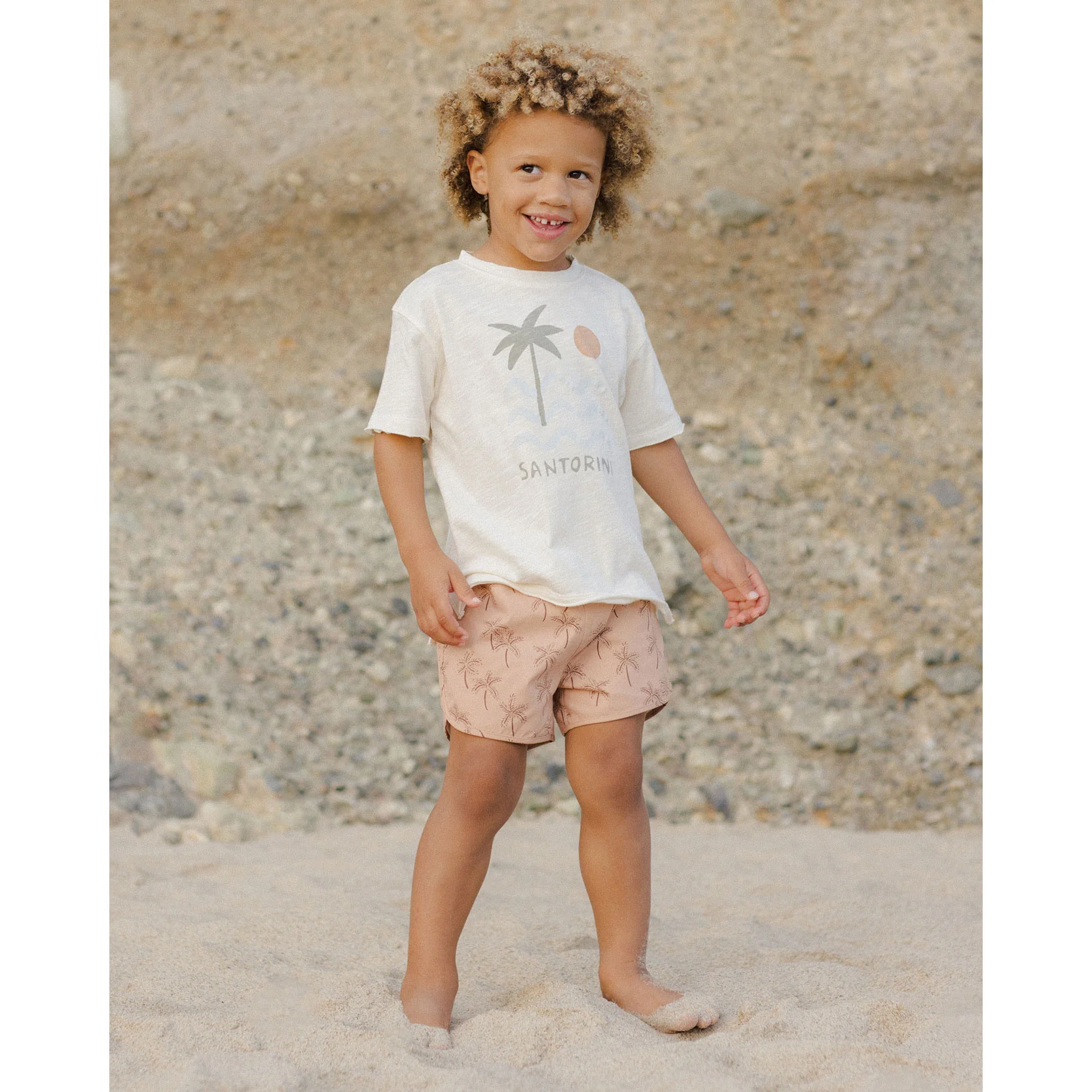 Rylee and Cru Grapefruit Palms Swim Trunk - Image 2