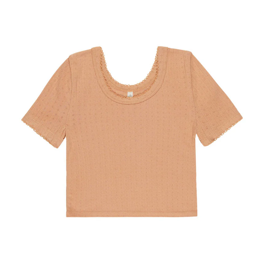 Rylee and Cru Grapefruit Pointelle Tee