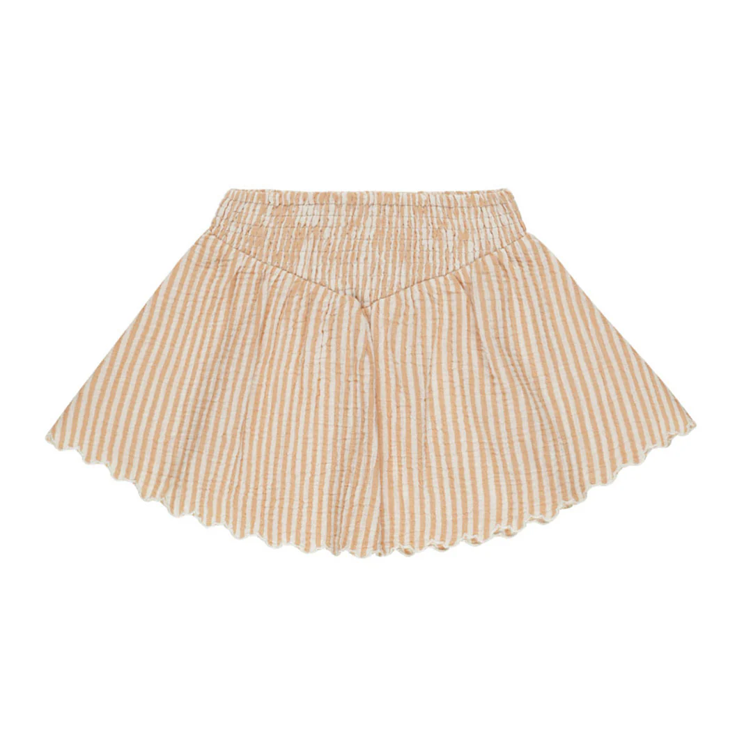 Rylee and Cru Grapefruit Stripe V Mini Skirt