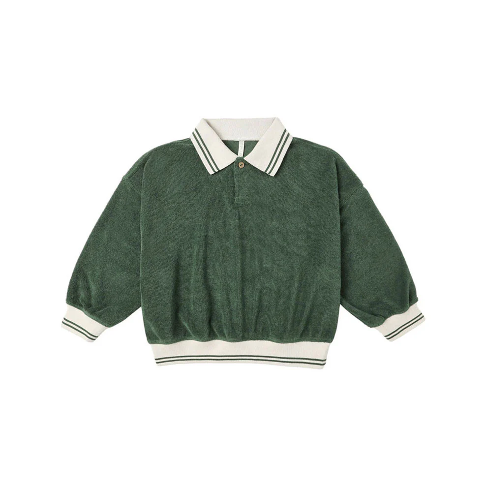 Rylee and Cru Green Collared Sweatshirt