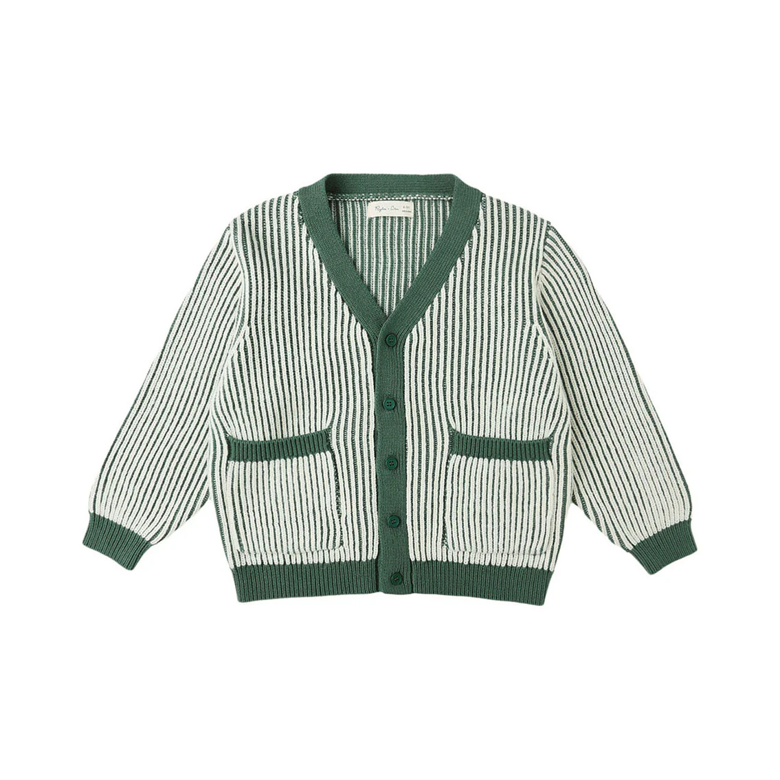 Rylee and Cru Green Stripe Haywood Cardigan