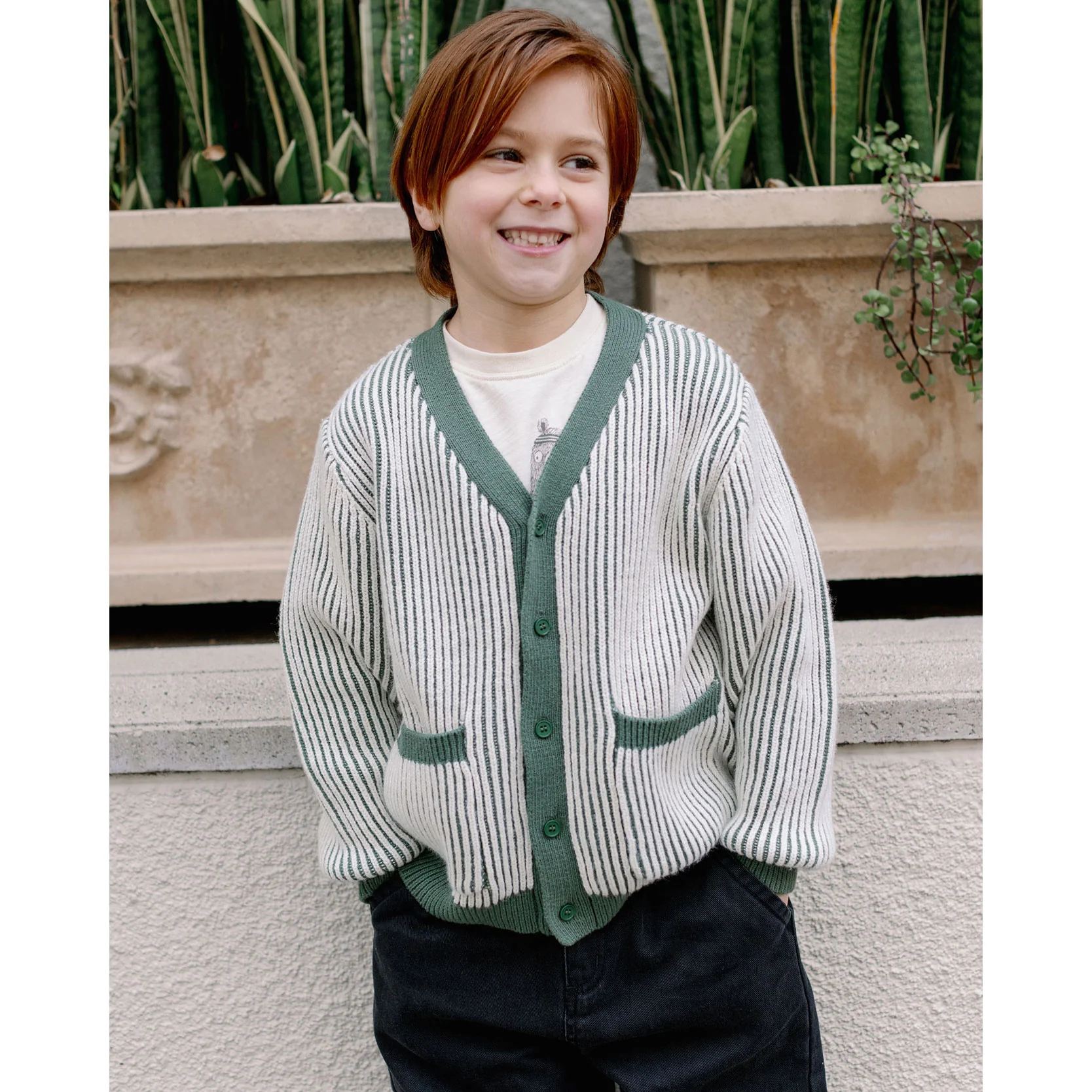 Rylee and Cru Green Stripe Haywood Cardigan - Image 3
