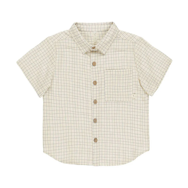 Rylee and Cru Grid Collared Short Sleeve Shirt