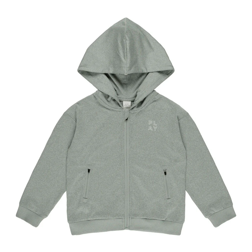 Rylee and Cru Heathered Eucalyptus Zip-Up Hoodie