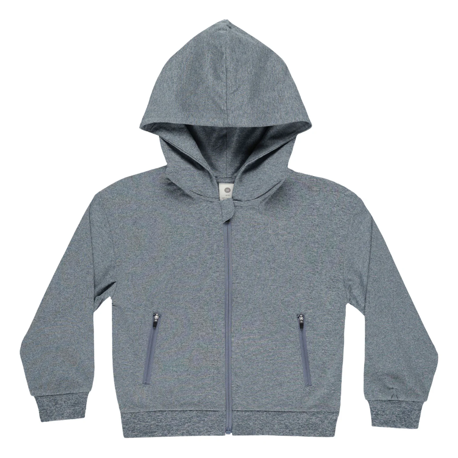 Rylee and Cru Heathered Indigo Zip-Up Tech Hoodie