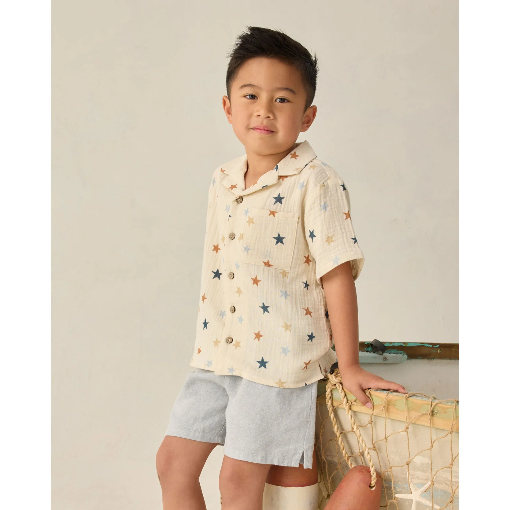 Rylee and Cru Heathered Light Blue Perry Short - Image 2