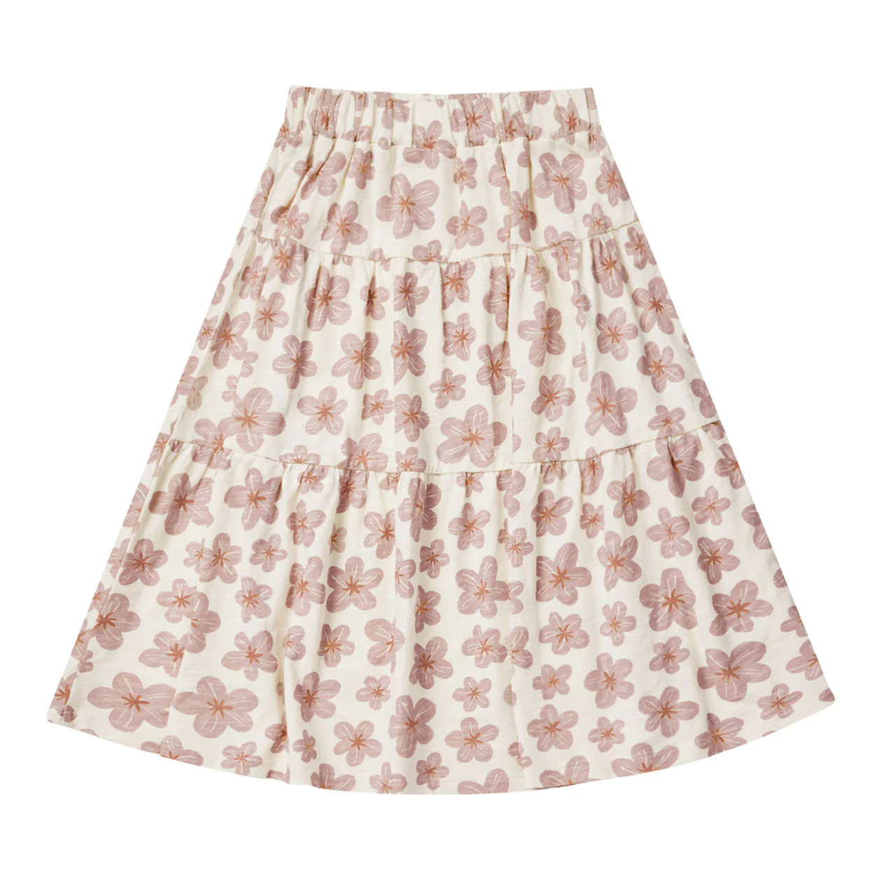 Rylee and Cru Hibiscus Tiered Midi Skirt - Hibiscus