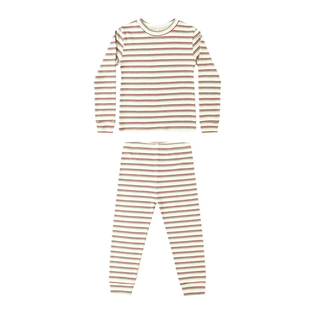 Rylee and Cru Holiday Stripe Organic Pajama Set