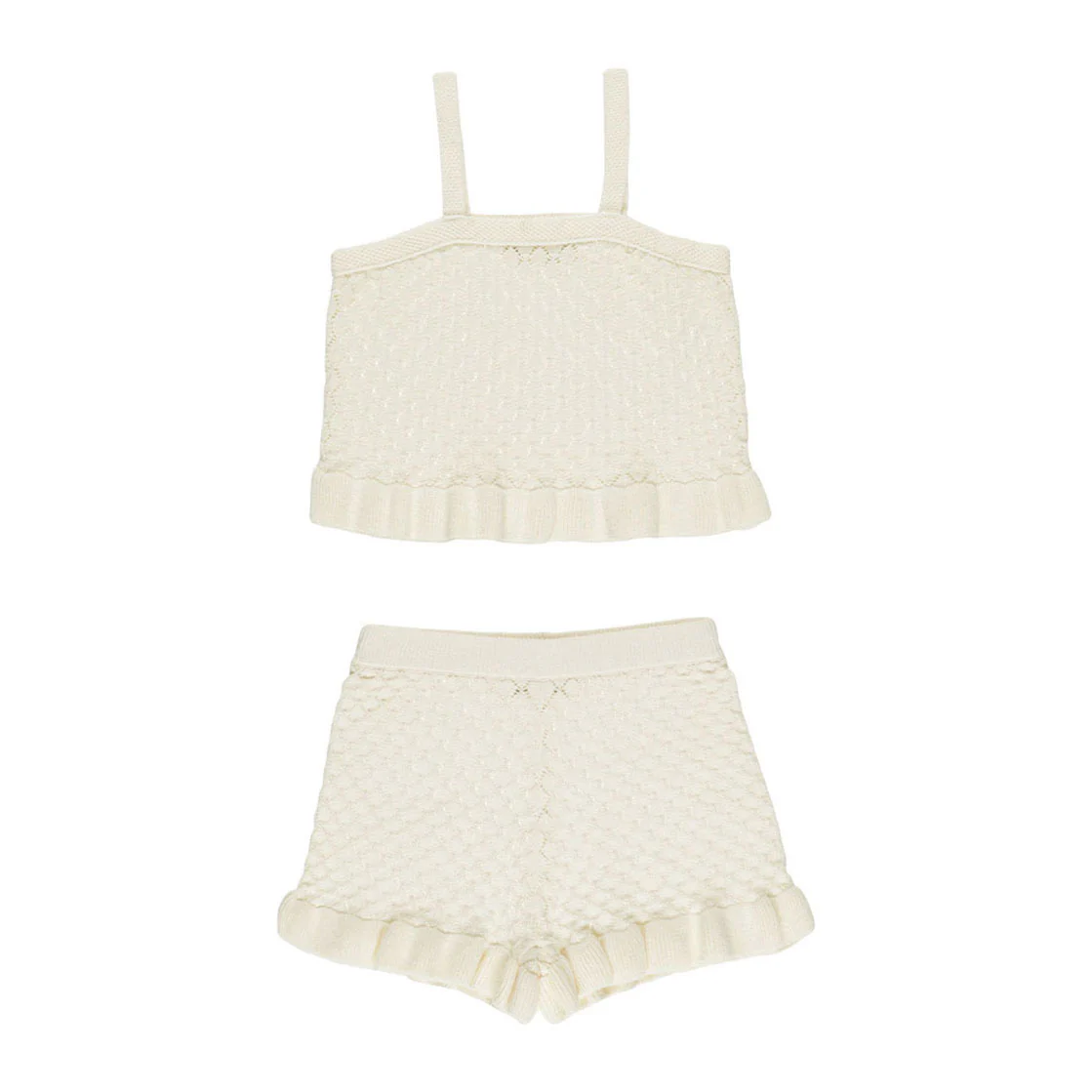 Rylee and Cru Ivory Crochet Tank Set