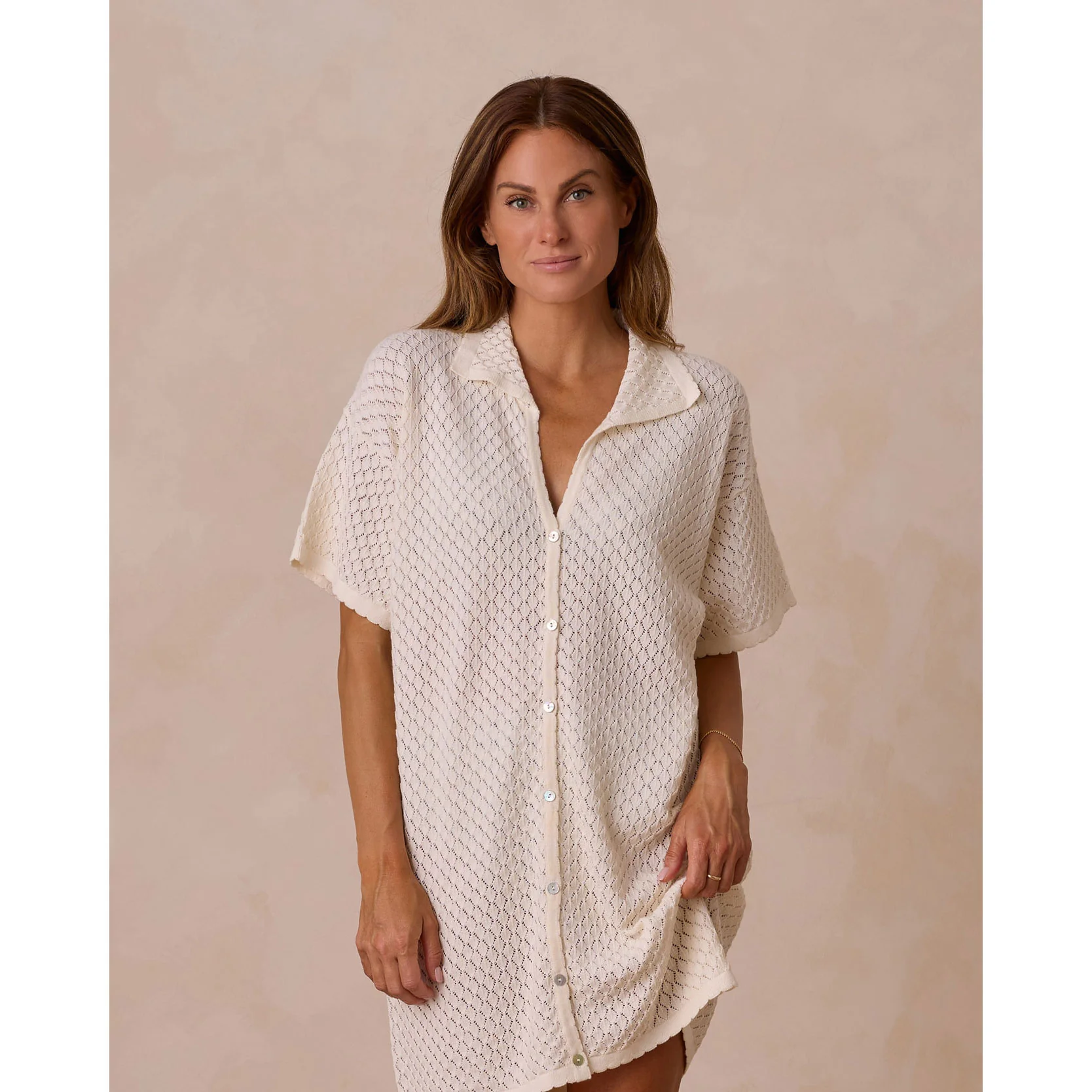 Rylee and Cru Ivory Crochet Women Cover Up