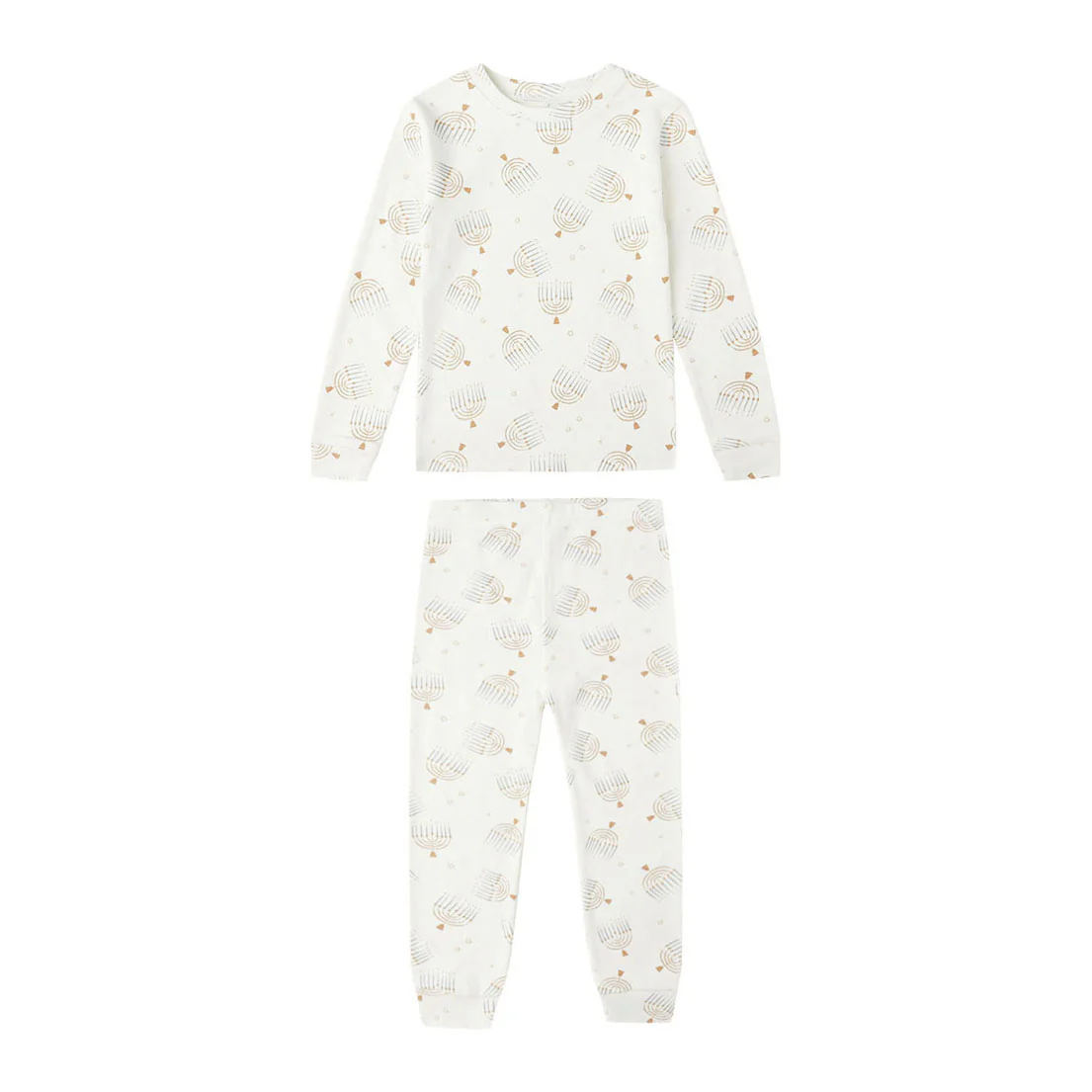 Rylee and Cru Ivory Hanukkah Organic Pajama Set